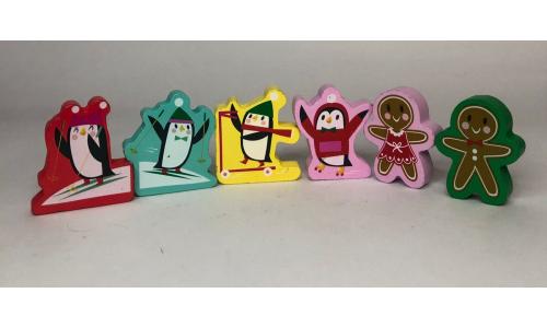 Conjunto Pinguins de Madeira